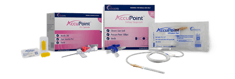 Différents types de fournitures médicales intraveineuses et de perfusions.