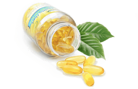 Cápsulas de suplemento de Omega-3 AdvaLife fabricadas por AdvaCare Pharma.